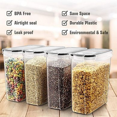6-Piece 4L Airtight BPA-Free Food Storage Containers with Lids