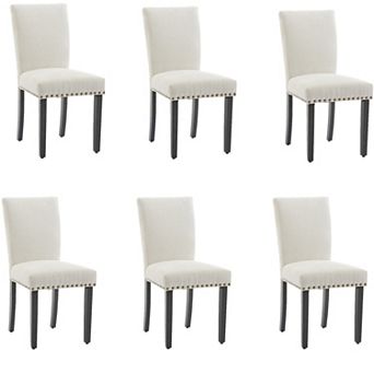 Dining Chairs Set of 2/4/6,Fabric Upholstered Parson Dining Chairs with Padded,Modern Kitchen Chairs