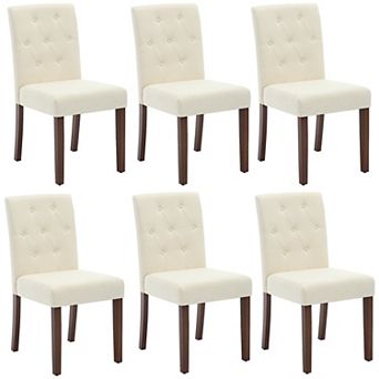 Upholstered Dining Chairs Set of 2/4/6, Tufted Parsons Kitchen Chair with Wood Legs, Button Tufted