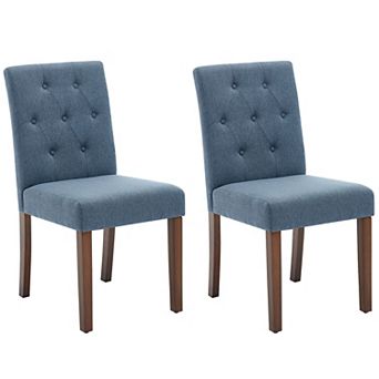 Upholstered Dining Chairs Set of 2/4/6, Tufted Parsons Kitchen Chair with Wood Legs, Button Tufted
