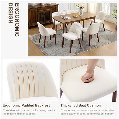 Dining Chairs Set of 2/4/6/8, Upholstered Kitchen Dining Room Chairs with Padded Seat and Wood Legs
