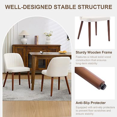 Dining Chairs Set of 2/4/6/8, Upholstered Kitchen Dining Room Chairs with Padded Seat and Wood Legs