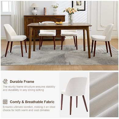 Dining Chairs Set of 2/4/6/8, Upholstered Kitchen Dining Room Chairs with Padded Seat and Wood Legs
