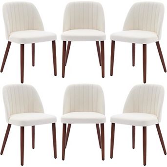 Dining Chairs Set of 2/4/6/8, Upholstered Kitchen Dining Room Chairs with Padded Seat and Wood Legs