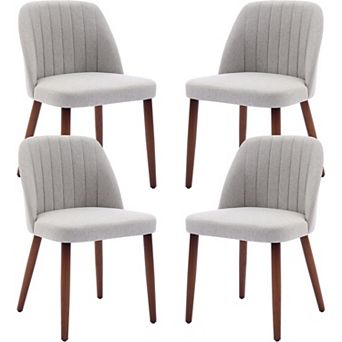 Dining Chairs Set of 2/4/6/8, Upholstered Kitchen Dining Room Chairs with Padded Seat and Wood Legs