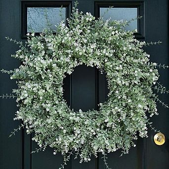 26" Large Eucalyptus Wreath with Lavender & Baby’s Breath Year-Round Front Door & Wall Decor