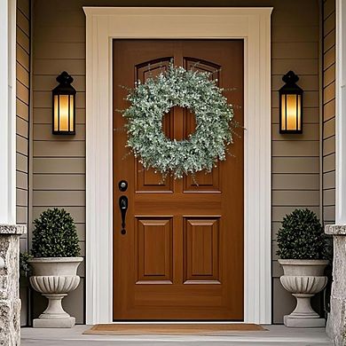 26" Large Eucalyptus Wreath with Lavender & Baby’s Breath Year-Round Front Door & Wall Decor