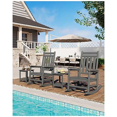 Rocking Chair Outdoor, HDPE All Weather Oversized Rocking Chairs for Outside