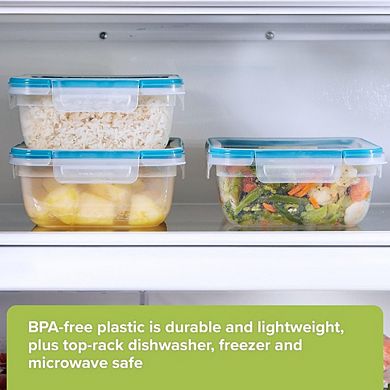 3-Pack 8.5-Cup Airtight Plastic Food Storage Containers, Leakproof Lids