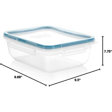 3-Pack 8.5-Cup Airtight Plastic Food Storage Containers, Leakproof Lids