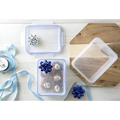 3-Pack 8.5-Cup Airtight Plastic Food Storage Containers, Leakproof Lids