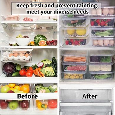 3-Pack 77L Plastic Food Storage Containers with Drain Tray and Lid