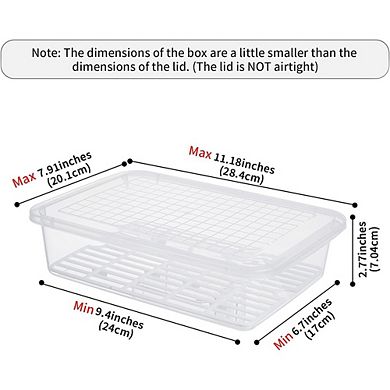 3-Pack 77L Plastic Food Storage Containers with Drain Tray and Lid