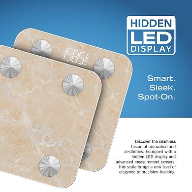 Nautica Body Tracker Smart Scale - 12 Body Metrics, Bluetooth Syncing, iOS & Android Compatible