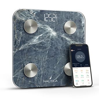 Nautica Body Tracker Smart Scale - 12 Body Metrics, Bluetooth Syncing, iOS & Android Compatible