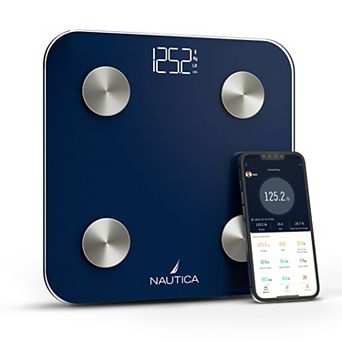 Nautica Body Tracker Smart Scale - 12 Body Metrics, Bluetooth Syncing, iOS & Android Compatible
