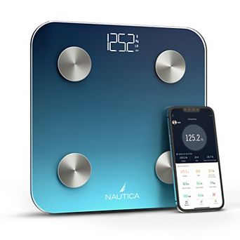 Nautica Body Tracker Smart Scale - 12 Body Metrics, Bluetooth Syncing, iOS & Android Compatible