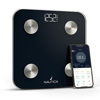Nautica Body Tracker Smart Scale - 12 Body Metrics, Bluetooth Syncing, iOS & Android Compatible