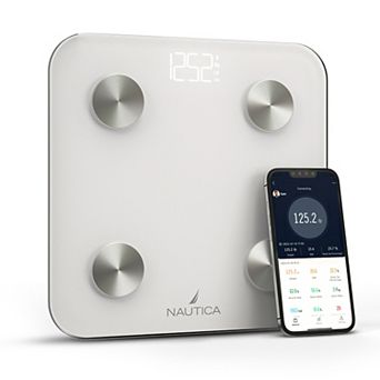 Nautica Body Tracker Smart Scale - 12 Body Metrics, Bluetooth Syncing, iOS & Android Compatible