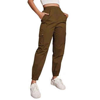 Women Cargo Pants High Waisted Baggy Stretchy Wide Leg Casual Y2K Streetwear Pants