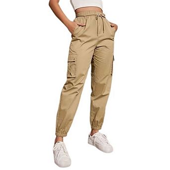 Women Cargo Pants High Waisted Baggy Stretchy Wide Leg Casual Y2K Streetwear Pants