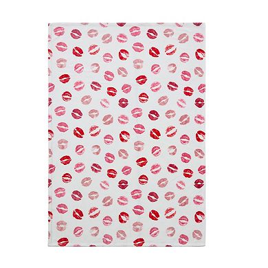 Kate Aurora Valentines Day Pink & Red Lips Oversized Accent Throw Blanket