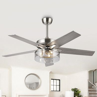 52" Modern Sand Nickel DC Motor Reversible Ceiling Fan with Light and Remote