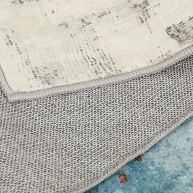 Abstract Area Rug, Stain Resistant Washable Floor Mat, Non-Shedding, Non-Slip Backing Carpet
