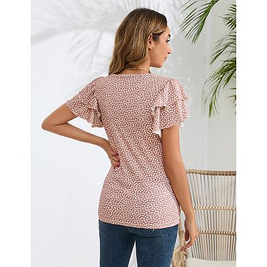 Women's Maternity Tops Flying Short Sleeve Stylish T-Shirt
