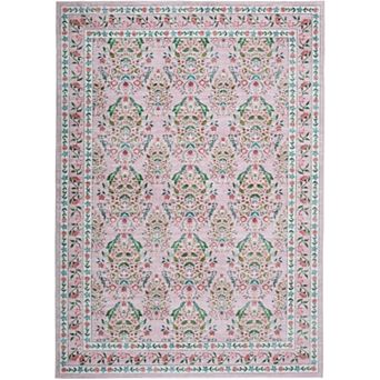 Distressed Washable Area Rug, Soft Low-Pile Vintage Rug for Living Room Bedroom Dining Room