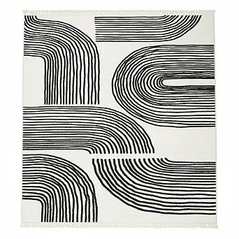 Abstract Kitchen Rug, Modern Non-Slip Hallway Runner, Washable，Stain Resistant，Low Pile