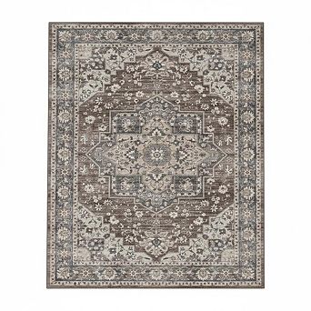 ANIXOL Vintage Medallion Washable Area Rug
