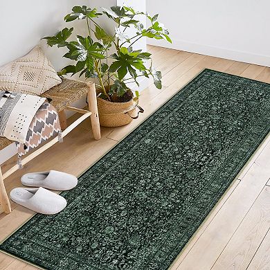 ANIXOL Vintage Washable Faux Wool Area Rug