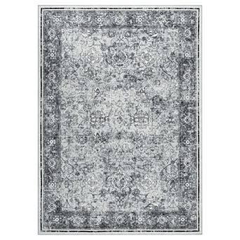 ANIXOL Vintage Washable Floral Area Rug