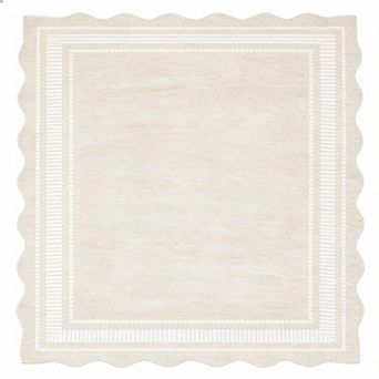 ANIXOL Washable Scalloped Area Rug