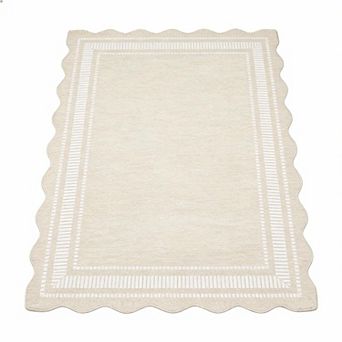 ANIXOL Washable Scalloped Area Rug