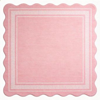 ANIXOL Washable Scalloped Area Rug