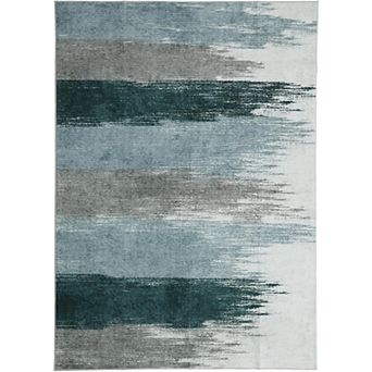 Distressed Washable Rug, Soft Low-Pile with Rubber Backing for Bedroom Living Room Office