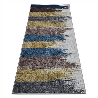Distressed Washable Rug, Soft Low-Pile with Rubber Backing for Bedroom Living Room Office