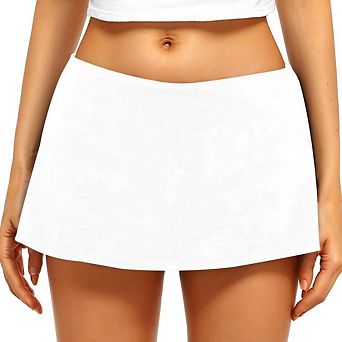 Women's Low Waist Micro Mini Skorts Skirt with Built-in Shorts Stretch Athletic Tennis Skirts