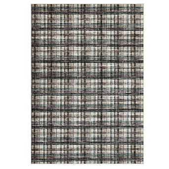 ANIXOL Washable Non-Slip Tartan Area Rug