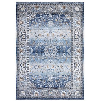 Area Rug Large Washable Floor Carpet Soft Thin Rug, Low Pile Non Shedding Rug, Vintage Carpet