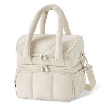 Double Decker Lunch Bag, Insulated Lunch Bag for Work, Leakproof Waterproof, Zipper Closure