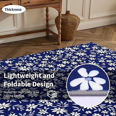 ANIXOL Large Floral Washable Rug