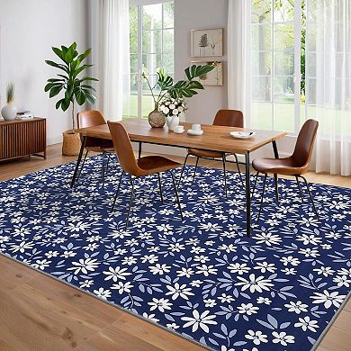 ANIXOL Large Floral Washable Rug