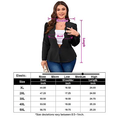 Women Plus Size Casual Blazer Long Sleeve Work Office Cardigan Jackets