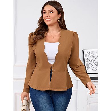 Women Plus Size Casual Blazer Long Sleeve Work Office Cardigan Jackets