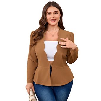 Women Plus Size Casual Blazer Long Sleeve Work Office Cardigan Jackets