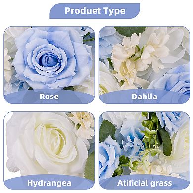 6Pcs Artificial Flower Garland,Realistic Flower Vines for Wedding Arch Decor,Faux Silk Floral Runner