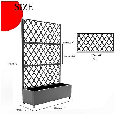 Raised Metal Garden Bed with Trellis and Wheels